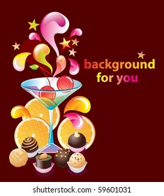 Colorful cocktail. Vector illustrations.