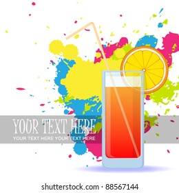 Colorful cocktails on a grunge-background. Vector illustrations. EPS 10