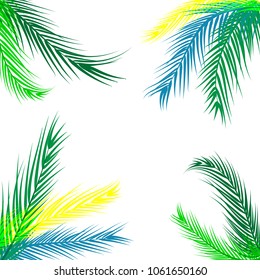 colorful coconut palm tree leaf