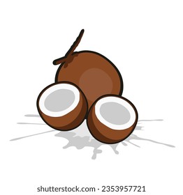 Colorful Coconut simple Vector Designs