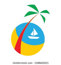 Farbige Kokosnuss-Logo-Design-Kunst