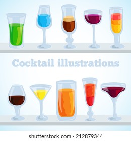 colorful coctail vector illustration background concept