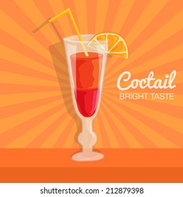 colorful coctail vector illustration background concept