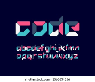 Colorful Code font set in vector format