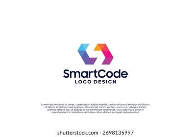 Inspiração colorida do design do logotipo do código