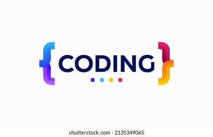 Colorful Coding logo designs template, Modern code logo for programmer svg