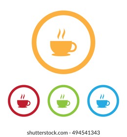 Colorful Coffee Icons With Rings