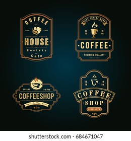 Colorful Coffee Shop Logo Design Element Stock Vector (Royalty Free ...