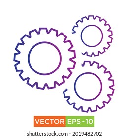 Pos vectoriales de iconos de Cog coloridos10