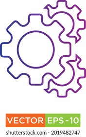 Colorful Cog Icon vector eps10