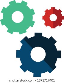 Colorful Cog Wheel Setting Concept Icon Illustration