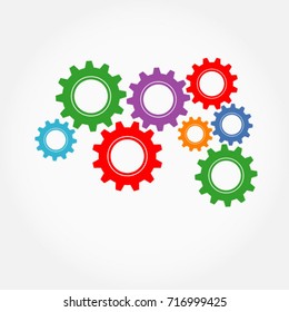 colorful cogwheel vector