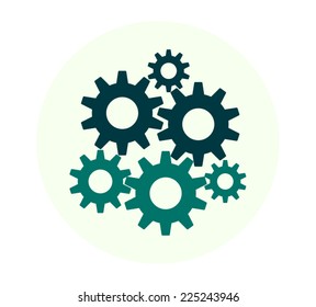 Colorful cogwheels in flat design 