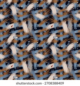 Patrón inconsútil frío colorido con pinceladas. Fondo dibujado a mano para su diseño. Textil, embalaje, decoración de blog, Anuncio, cartel, papel de embalaje. Vector. 