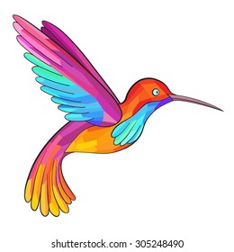 Colorful Colibri. Hummingbird. Great for company Logo.