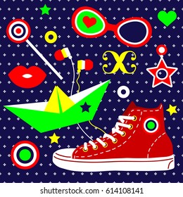 Colorful collage vector illustration