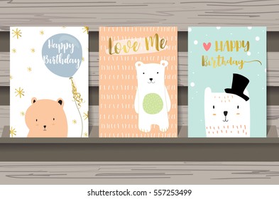 Colorful collection for banners,Flyers,Placards with bear