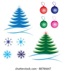 Colorful collection of Christmas decoration design elements