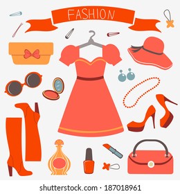 Colorful collection of fashionable accessories