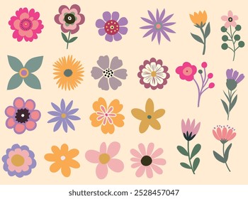 Bunte Sammlung von Blumen Botanik. Abstrakter Origami, floraler Hintergrund. Stil für Banner, Tapeten, Poster, Websites, Online-Shopping.Vektorgrafik-Design und kreative Idee,eps 10.
