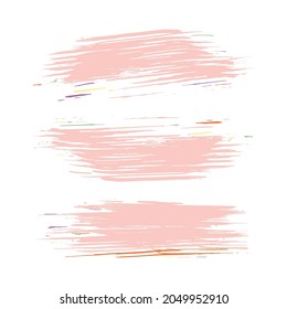 Colorful Collection Of Hand Drawn Distress Brushes. Purple Grunge Graphic. Yellow Brushed Banner. Pink Watercolor Layer. Distress Logo. Dirty Background. Grunge Brushes. 
