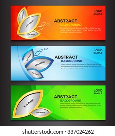 colorful Collection horizontal banner design vector illustration, roll up template, advertisement, display, flyer design, presentation, banner template, display, stand template