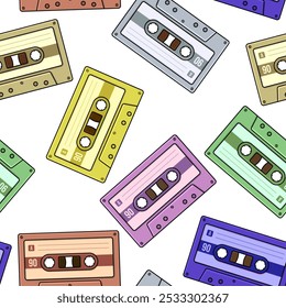 A colorful collection of illustrated tapes on a plain background. The illustration captures the essence of the past and reflects a pop culture icon.