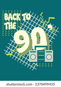 Colorful collection returns to the vector flat illustrations of 90s posters in the emblematic pop art style of the nineties