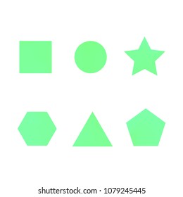Colorful collection set of soft mesh facet gradient logo designs or web elements. Hexagonal, triangular, pentagonal, round, triangular and star gradient stylish shapes. Geometric logotype.
