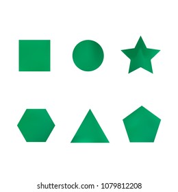 Colorful collection set of soft mesh facet gradient logo designs or web elements. Hexagonal, triangular, pentagonal, round, triangular and star gradient stylish shapes. Geometric logotype.