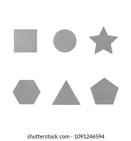 Colorful collection set of soft mesh facet gradient logo designs or web elements. Hexagonal, triangular, pentagonal, round, triangular and star gradient stylish shapes. 