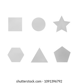 Colorful collection set of soft mesh facet gradient logo designs or web elements. Hexagonal, triangular, pentagonal, round, triangular and star gradient stylish shapes. 