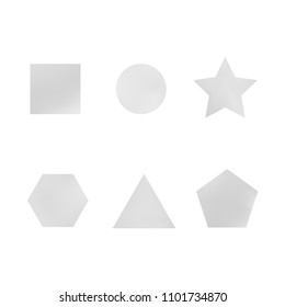 Colorful collection set of soft mesh facet gradient logo designs or web elements. Hexagonal, triangular, pentagonal, round, triangular and star gradient stylish shapes. Geometric logotype.