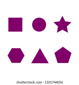 Colorful collection set of soft mesh facet gradient logo designs or web elements. Hexagonal, triangular, pentagonal, round, triangular and star gradient stylish shapes. Geometric logotype.