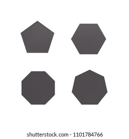 Colorful collection set of soft mesh logo designs or web gradient elements. Pentagonal, hexagonal polygon shapes. Icon sets for apps, games, communications, electronics, agriculture.
