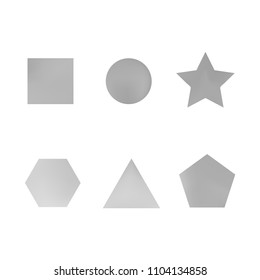 Colorful collection set of soft mesh facet gradient logo designs or web elements. Hexagonal, triangular, pentagonal, round, triangular and star gradient stylish shapes. Geometric logotype.