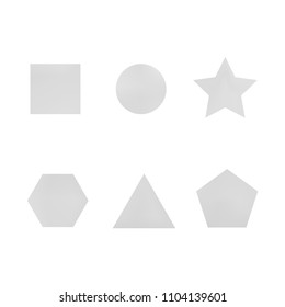 Colorful collection set of soft mesh facet gradient logo designs or web elements. Hexagonal, triangular, pentagonal, round, triangular and star gradient stylish shapes. Geometric logotype.