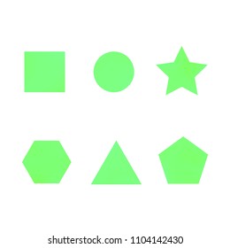 Colorful collection set of soft mesh facet gradient logo designs or web elements. Hexagonal, triangular, pentagonal, round, triangular and star gradient stylish shapes. Geometric logotype.