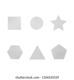 Colorful collection set of soft mesh facet gradient logo designs or web elements. Hexagonal, triangular, pentagonal, round, triangular and star gradient stylish shapes. Geometric logotype.