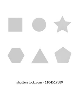 Colorful collection set of soft mesh facet gradient logo designs or web elements. Hexagonal, triangular, pentagonal, round, triangular and star gradient stylish shapes. Geometric logotype.