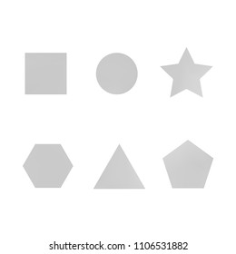 Colorful collection set of soft mesh facet gradient logo designs or web elements. Hexagonal, triangular, pentagonal, round, triangular and star gradient stylish shapes. Geometric logotype.