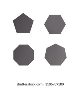 Colorful collection set of soft mesh logo designs or web gradient elements. Pentagonal, hexagonal polygon shapes. Icon sets for apps, games, communications, electronics, agriculture.