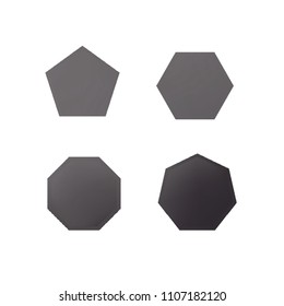 Colorful collection set of soft mesh logo designs or web gradient elements. Pentagonal, hexagonal polygon shapes. Icon sets for apps, games, communications, electronics, agriculture.