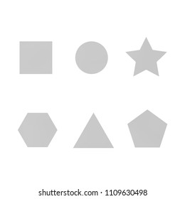 Colorful collection set of soft mesh facet gradient logo designs or web elements. Hexagonal, triangular, pentagonal, round, triangular and star gradient stylish shapes. Geometric logotype.