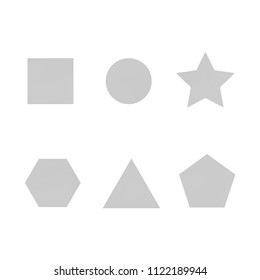 Colorful collection set of soft mesh facet gradient logo designs or web elements. Hexagonal, triangular, pentagonal, round, triangular and star gradient stylish shapes. Geometric logotype.