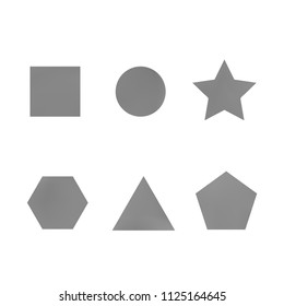 Colorful collection set of soft mesh facet gradient logo designs or web elements. Hexagonal, triangular, pentagonal, round, triangular and star gradient stylish shapes. Geometric logotype.