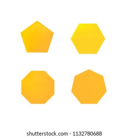 Colorful collection set of soft mesh logo designs or web gradient elements. Pentagonal, hexagonal polygon shapes. Icon sets for apps, games, communications, electronics, agriculture.