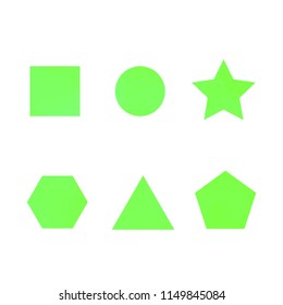 Colorful collection set of soft mesh facet gradient logo designs or web elements. Hexagonal, triangular, pentagonal, round, triangular and star gradient stylish shapes. Geometric logotype.