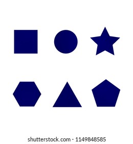 Colorful collection set of soft mesh facet gradient logo designs or web elements. Hexagonal, triangular, pentagonal, round, triangular and star gradient stylish shapes. Geometric logotype.