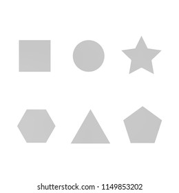 Colorful collection set of soft mesh facet gradient logo designs or web elements. Hexagonal, triangular, pentagonal, round, triangular and star gradient stylish shapes. Geometric logotype.